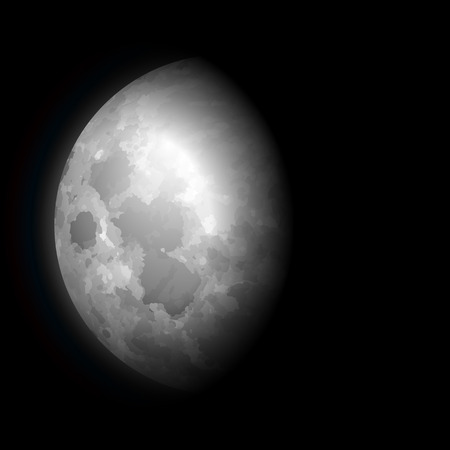 Moon phase on a black sky.のイラスト素材