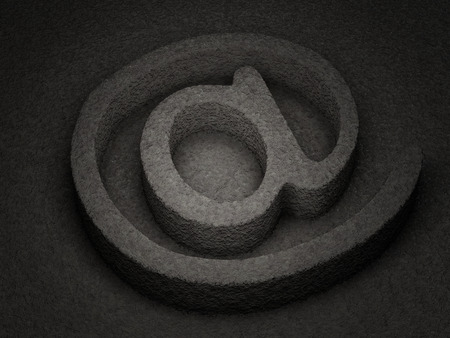 Stone email symbol textured background. 3D illustration.の写真素材