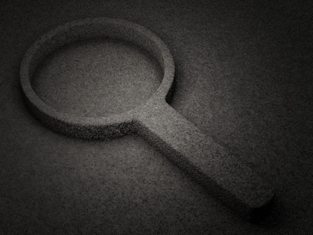 Stone magnifier symbol textured background. 3D illustration.の写真素材