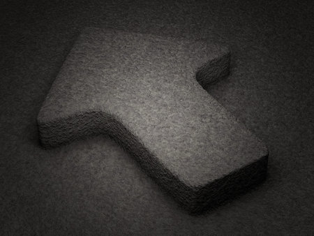 Stone arrow symbol textured background. 3D illustration.の写真素材