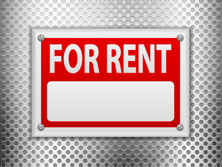 For rent sign board on metal background.のイラスト素材
