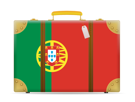Portugal flag travel suitcase on a white background.のイラスト素材