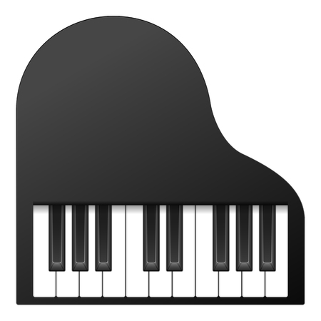Piano top view on a white background.のイラスト素材