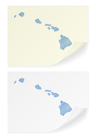 Hawaii scribble map on a white background.のイラスト素材