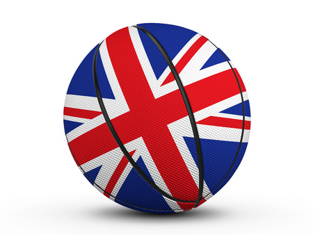 Basketball ball UK flag on a white background. 3D illustration.の写真素材