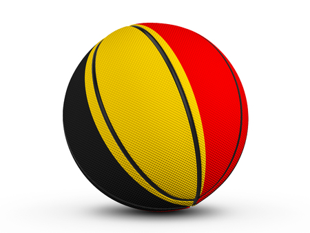 Basketball ball Belgium flag on a white background. 3D illustration.の写真素材