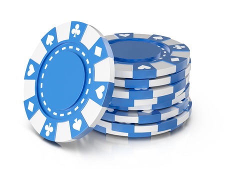 Casino chips on a white background. 3d illustration.の写真素材