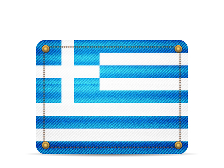 Denim Greece flag on a white background.のイラスト素材