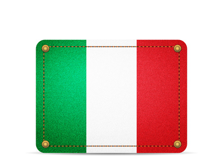 Denim Italy flag on a white background.のイラスト素材