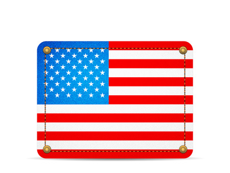 Denim USA flag on a white background.のイラスト素材