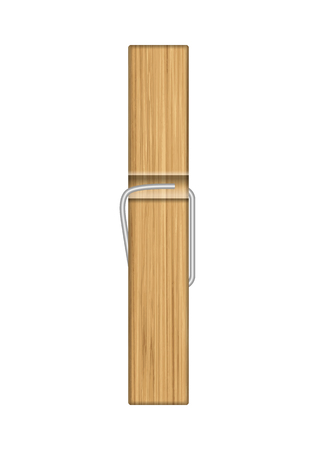 Wooden clothespin on a white background. Vector illustration.のイラスト素材
