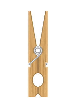 Wooden clothespin on a white background. Vector illustration.のイラスト素材