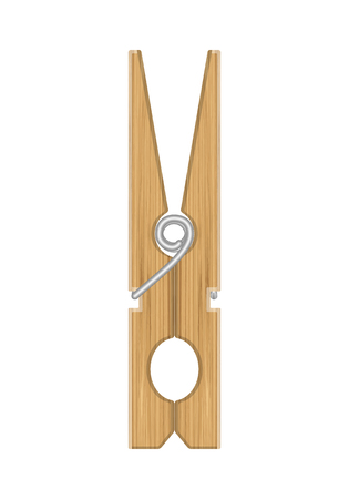 Wooden clothespin on a white background. Vector illustration.の素材 [FY310102081639]