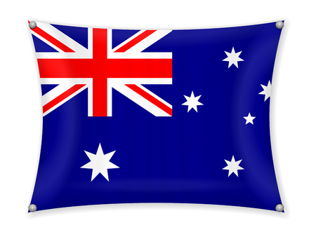 Waving Australia flag on a white background.のイラスト素材