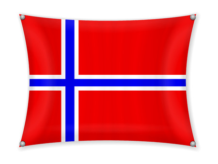 Waving Norway flag on a white background.のイラスト素材