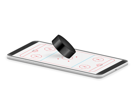 Smart phone hockey on a white background.のイラスト素材