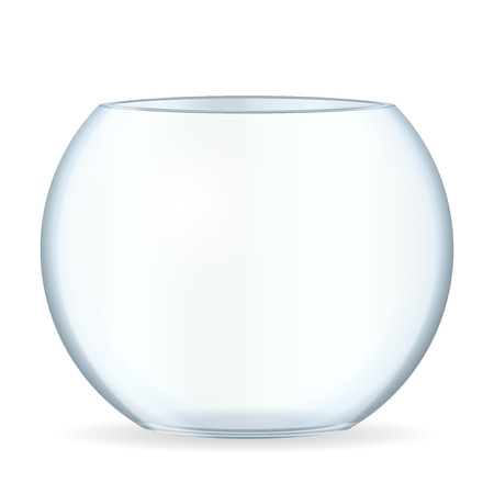 Bowl aquarium on a white background. Vector illustration.のイラスト素材