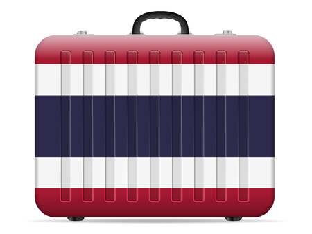 Thailand flag travel suitcase on a white background. Vector illustration.のイラスト素材