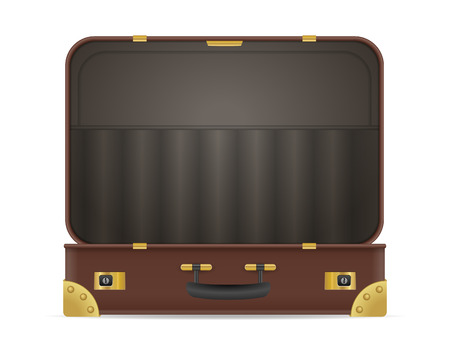 Open suitcase on a white background. Vector illustration.のイラスト素材