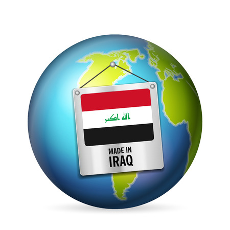 Sign made in Iraq on a white background.のイラスト素材