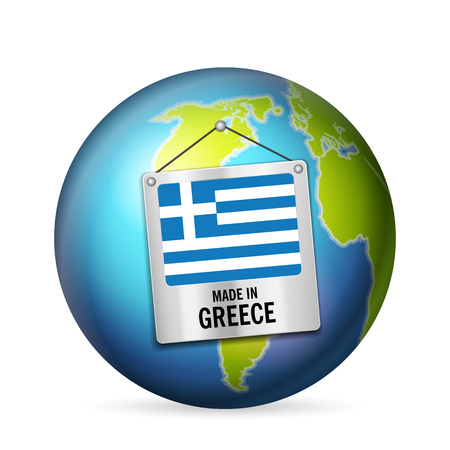 Sign made in Greece on a white background.のイラスト素材