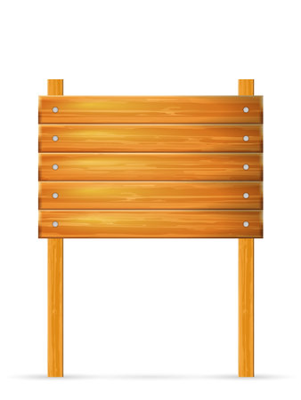 Wooden sign post on a white background.のイラスト素材