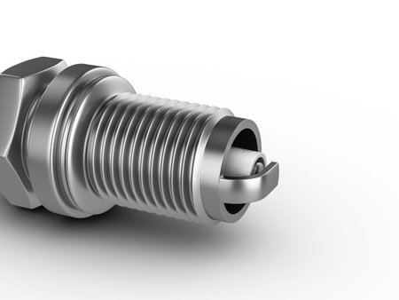 Spark plug on a white background. 3d illustration.