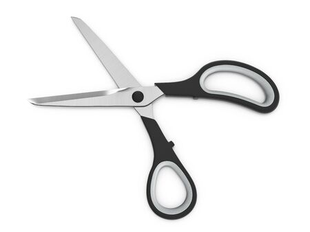 Scissors on a white background. 3d illustration.の写真素材