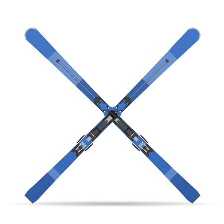 Mountain skis on a white background. Vector illustration.のイラスト素材