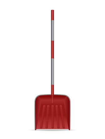 Snow shovel on a white background. Vector illustration.のイラスト素材