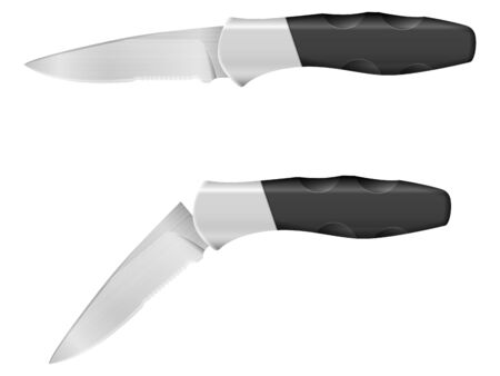 Camping knifes on a white background. Vector illustration.のイラスト素材