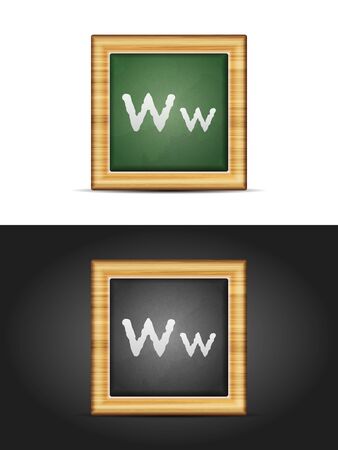 Letter W on chalkboard set. Vector illustration.のイラスト素材