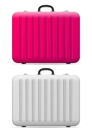 Suitcase set on a white background. Vector illustration.のイラスト素材
