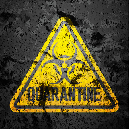 Quarantine road sign grunge textureのイラスト素材
