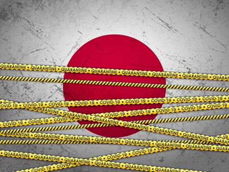 Japan in quarantine texturedのイラスト素材