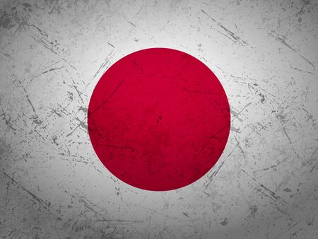 Grunge Japan flag textured background. Vector illustration.のイラスト素材