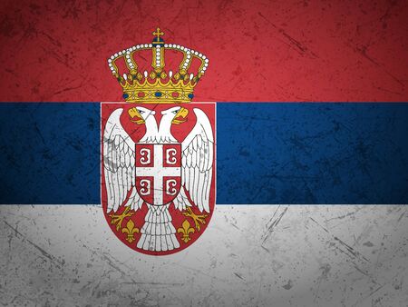Grunge Serbia flag textured background. Vector illustration.のイラスト素材