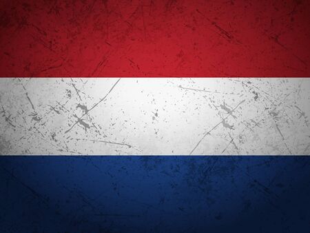 Grunge Netherlands flag textured background. Vector illustration.のイラスト素材