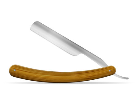Straight razor on a white background. Vector illustration.のイラスト素材