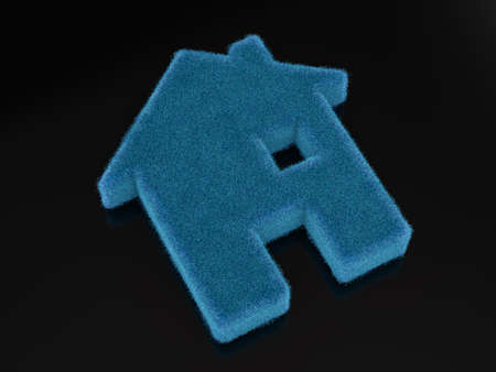 Fur house symbol on a white background. 3d illustration.の写真素材