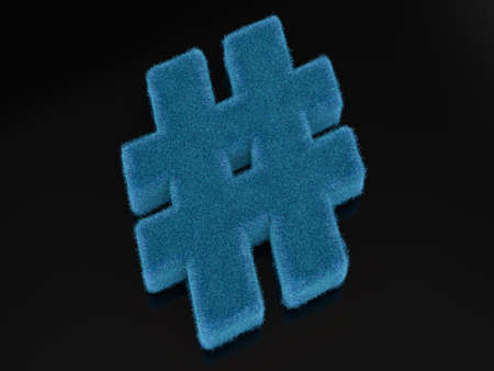 Fur number symbol on a white background. 3d illustration.の写真素材
