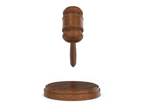 Gavel on a white background. 3d illustration.の写真素材