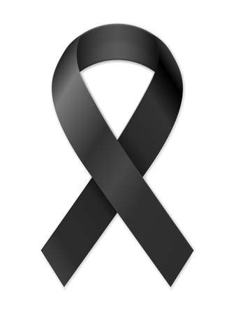 Mourning ribbon on a white background. Vector illustration.のイラスト素材