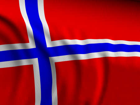 Waving close-up Norway flag background. 3d illustration.の写真素材