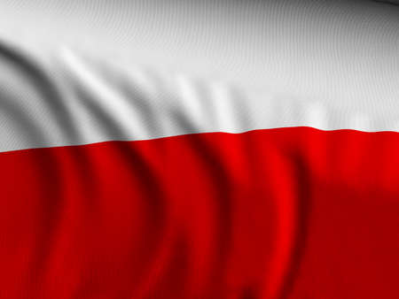 Waving close-up Poland flag background. 3d illustration.の写真素材