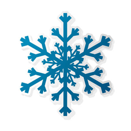 Sticker snowflake on a white background. Vector illustration.のイラスト素材