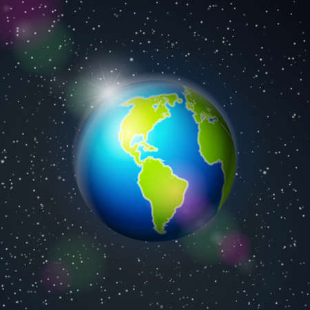 Abstract space background with earth.のイラスト素材