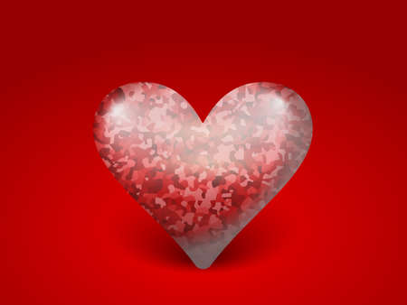 Heart on a red background. Vector illustration.のイラスト素材