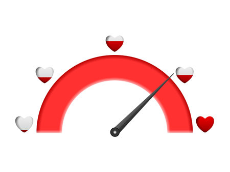 Love meter on a white background. Vector illustration.のイラスト素材