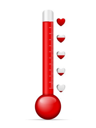 Love meter on a white background. Vector illustration.のイラスト素材